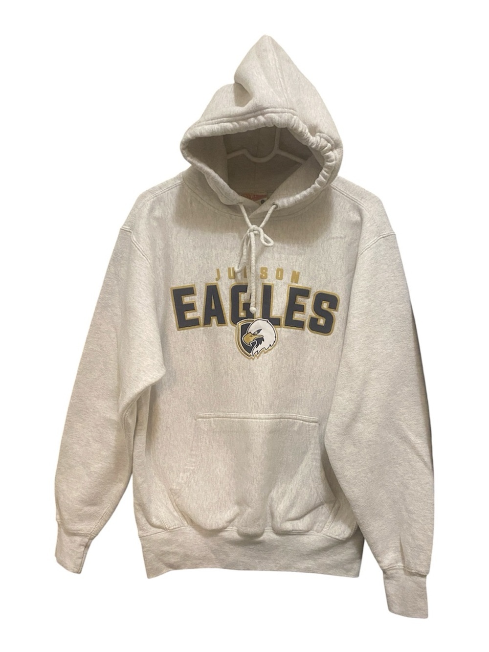 Unisex Eagles Graphic Hooded Sweatshirt - Light Gray size small